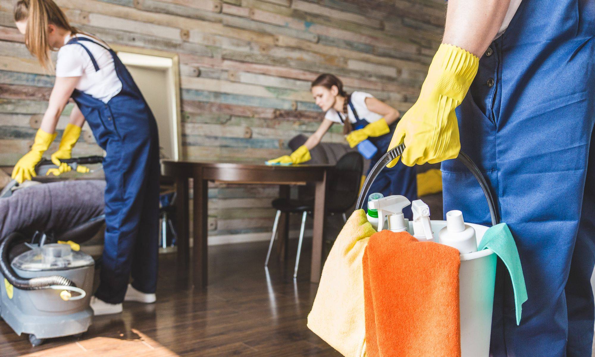 Cleaning Service With Professional Equipment During