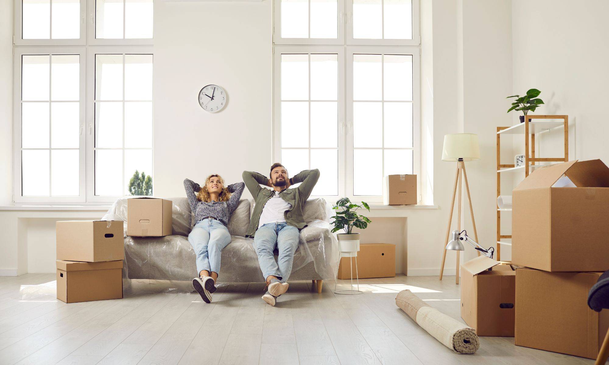 Happy Married Couple Buy New Home And Move In First Own House